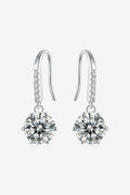 6-Prong Sparkala™ Drop Earrings (Platinum-Plated Fine Silver)