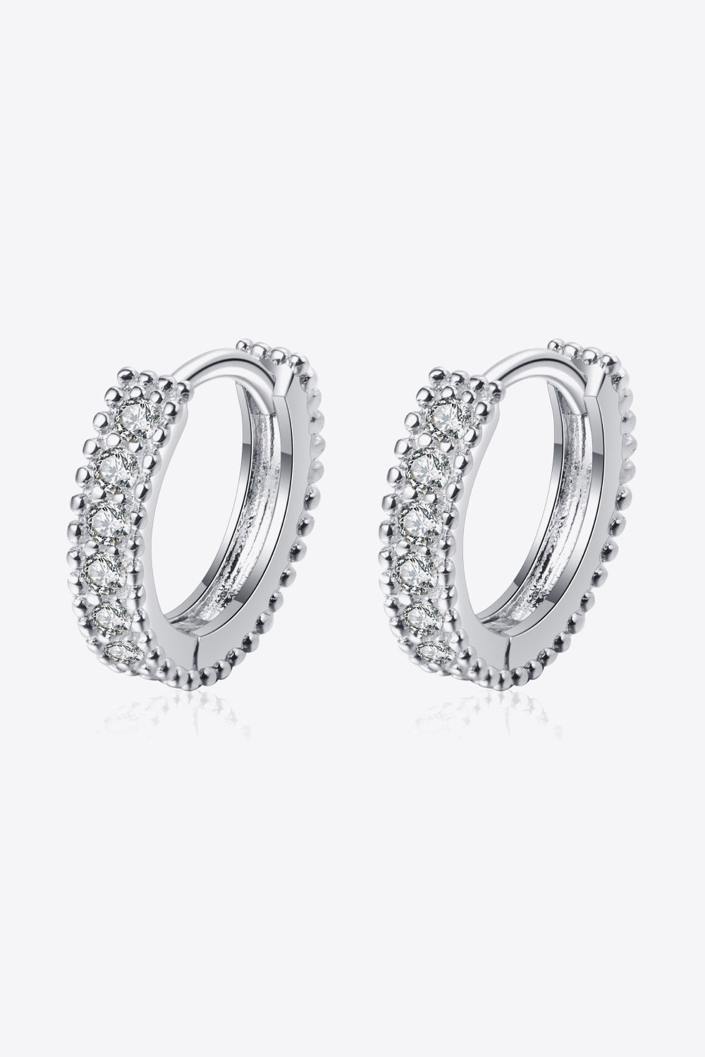 Pure Sterling Silver Inlaid Sparkala™ Huggie Earrings