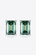 2 Carat Sparkala™ Stud Earrings in Green (Platinum-Plated Fine Silver)