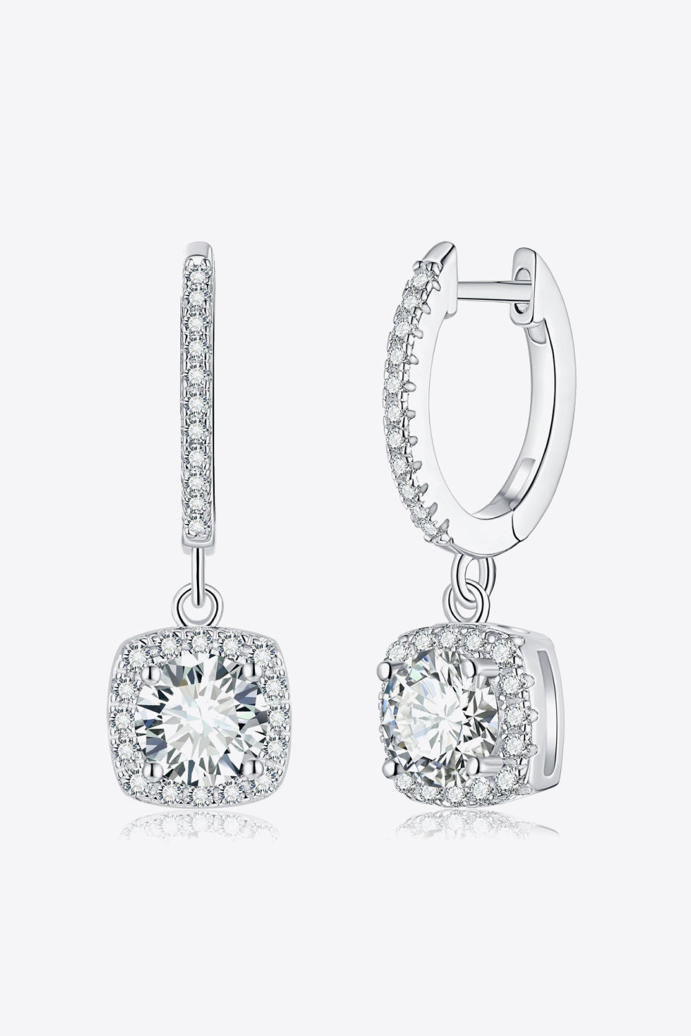 Adored Sparkala™ Huggie Drop Earrings (Platinum-Plated Fine Silver)