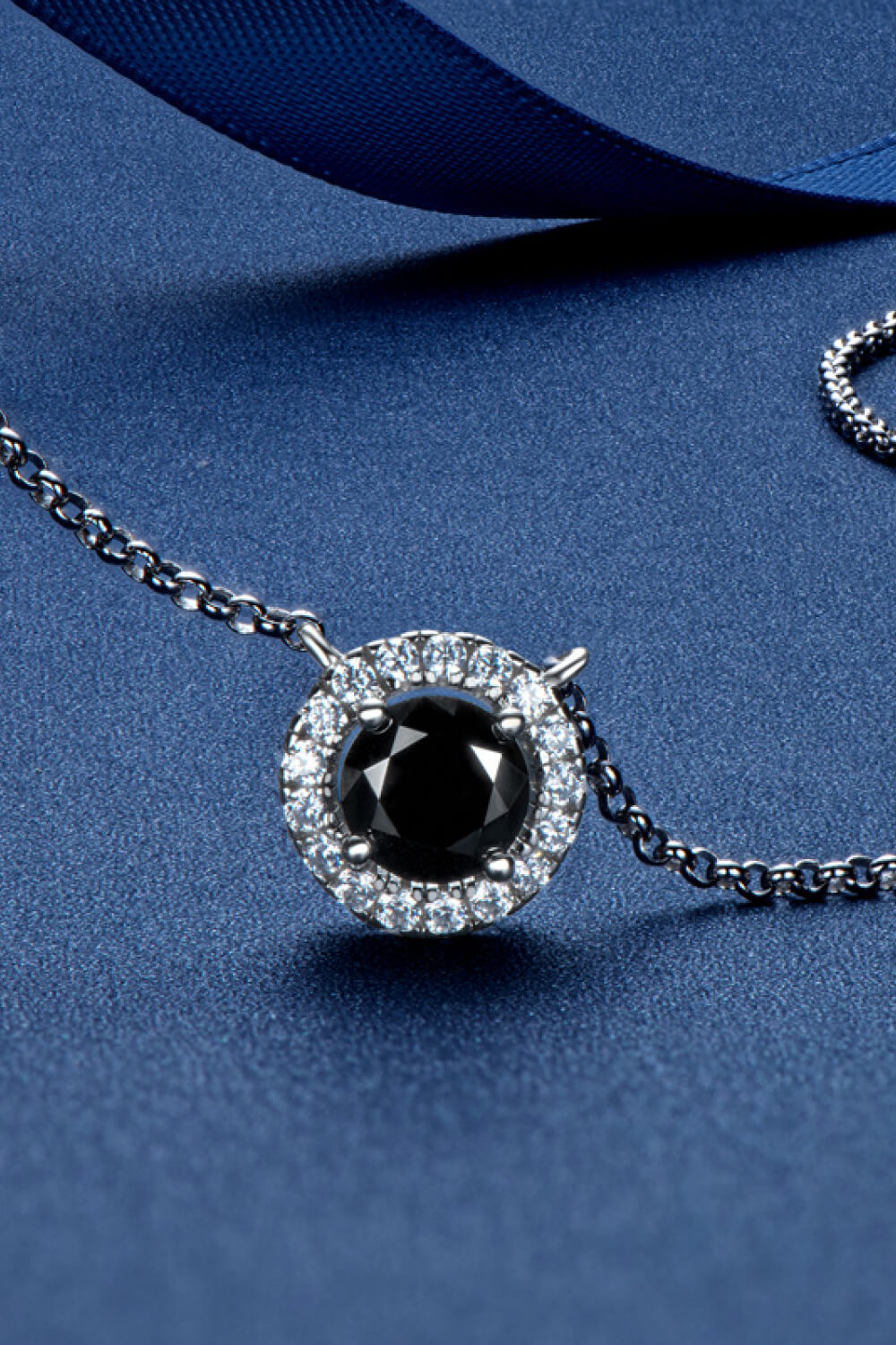 Two-Tone 1 Carat Sparkala™ Round Pendant Necklace (Platinum-Plated Fine Silver)