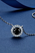 Two-Tone 1 Carat Sparkala™ Round Pendant Necklace (Platinum-Plated Fine Silver)