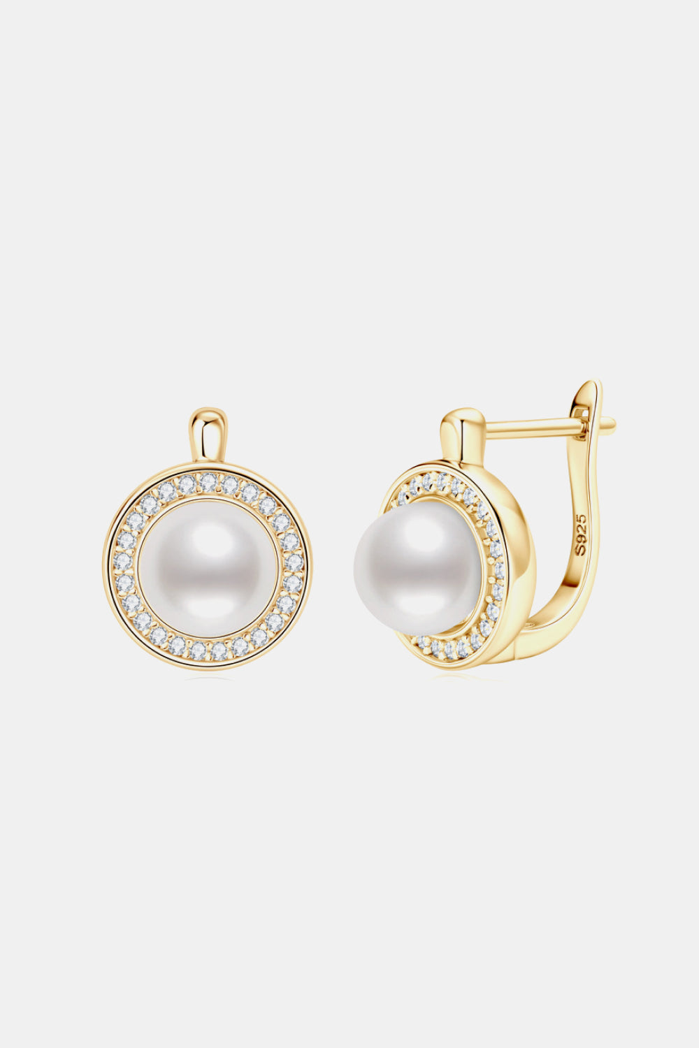 Sparkala™ Pearl Platinum-Plated 925 Sterling Silver Earrings