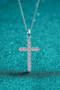 Adored Rhodium-Plated Pure Sterling Silver Cross Sparkala™ Necklace
