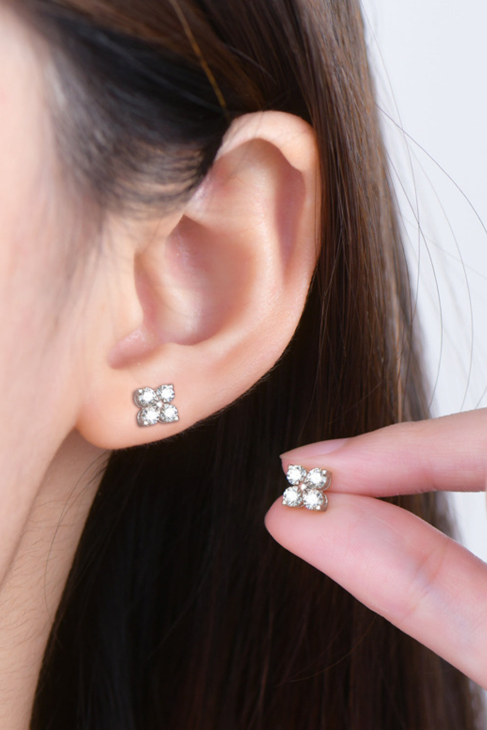 Sparkala™ Platinum-Plated 925 Sterling Silver Four-Leaf Clover Shape Earrings