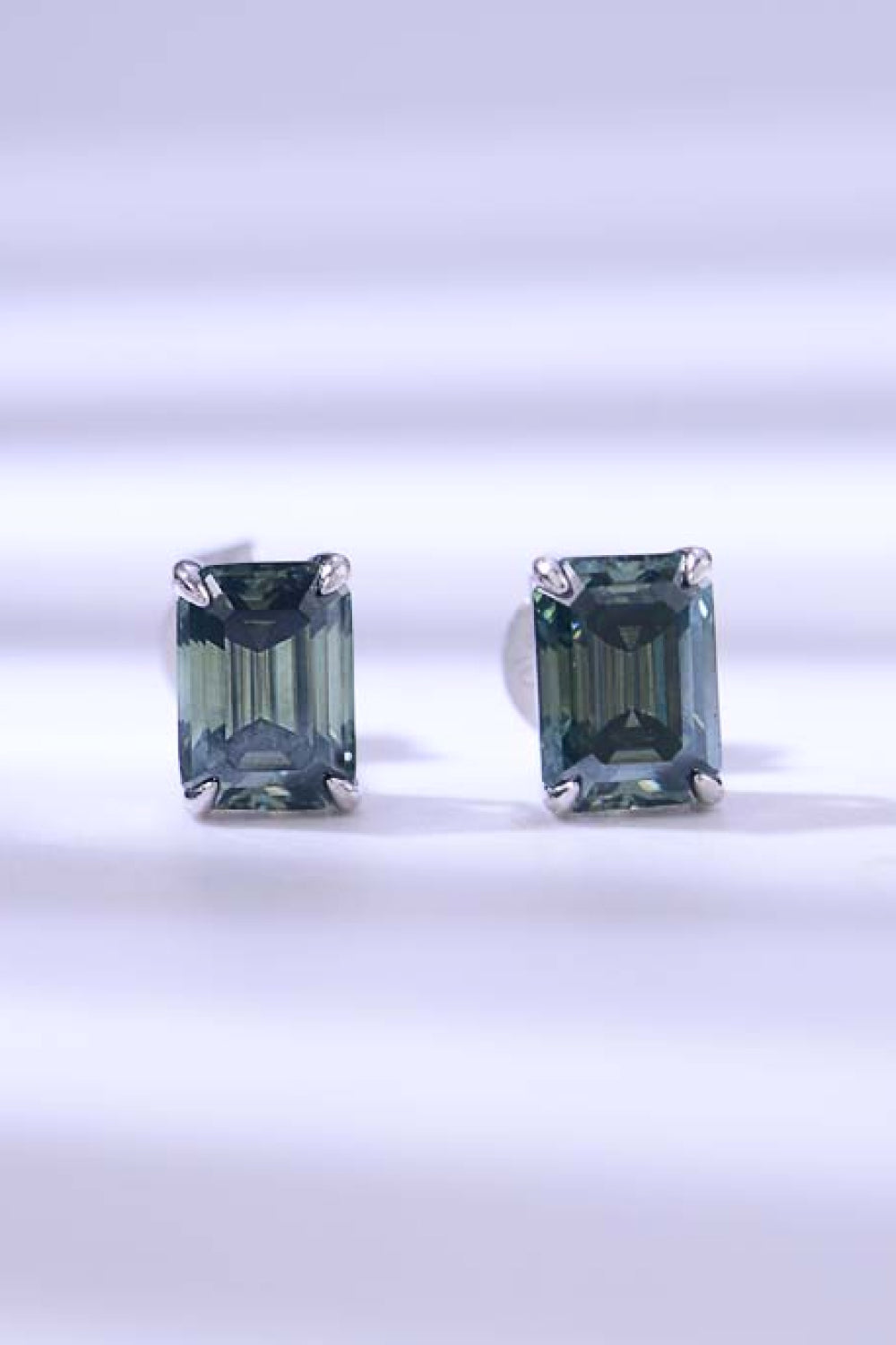 2 Carat Sparkala™ Stud Earrings in Green (Platinum-Plated Fine Silver)