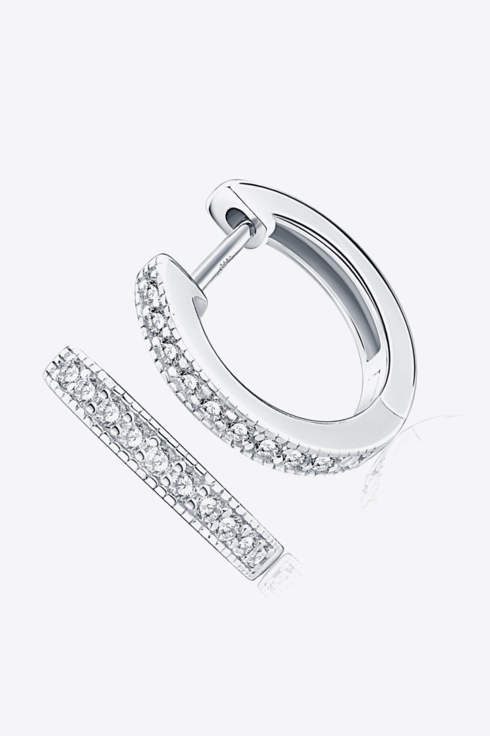 Inlaid Sparkala™ Hoop Earrings (Platinum-Plated Fine Silver)