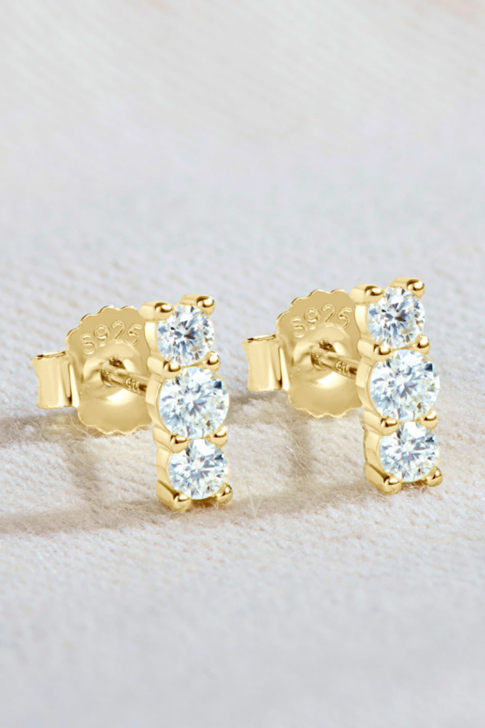 Heartbeat Rhythm 925 Sterling Silver Sparkala™ Stud Earrings (Platinum-Plated Fine Silver)