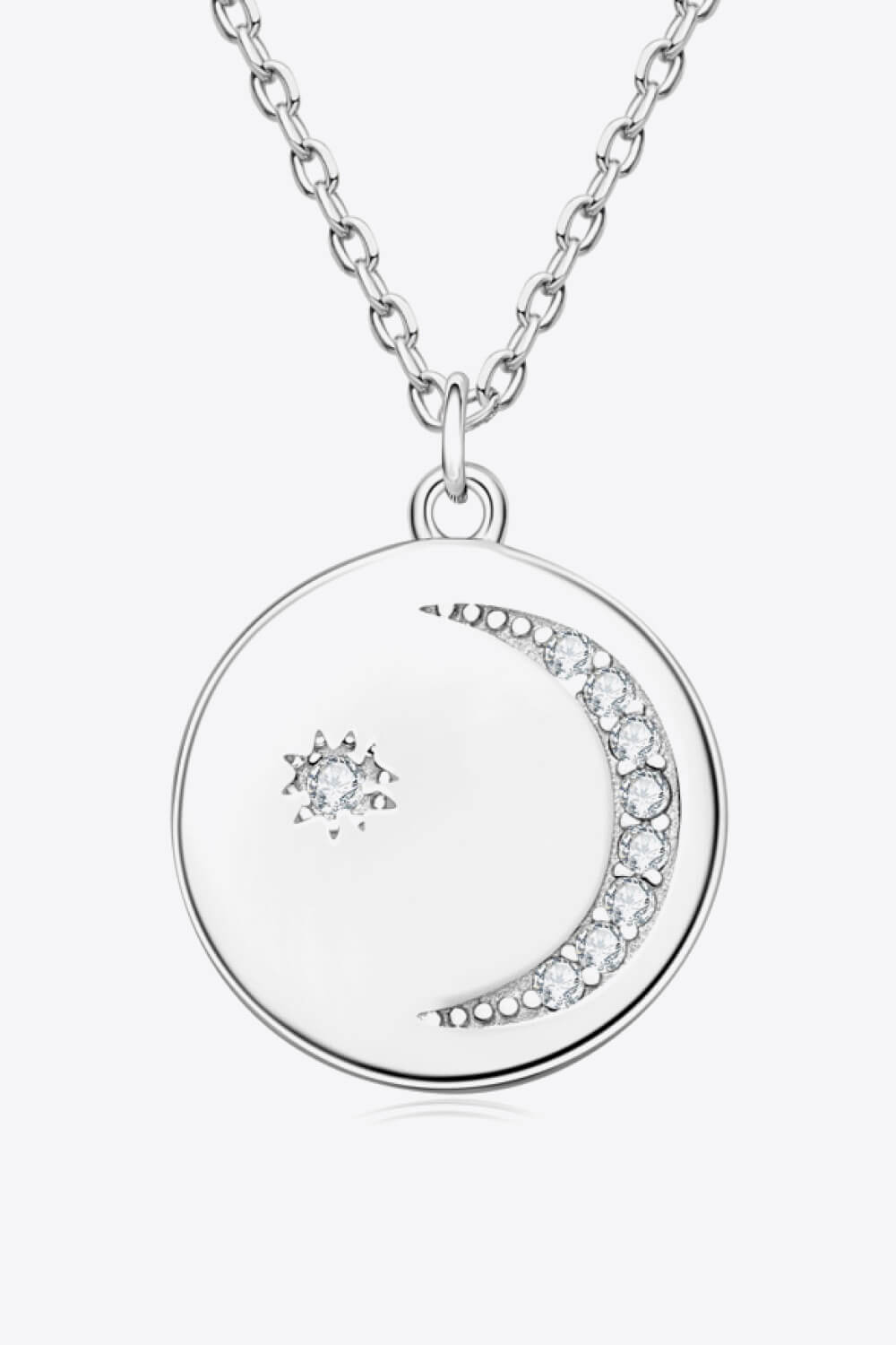 Sparkala™ Round Pendant Necklace (Platinum-Plated Fine Silver)