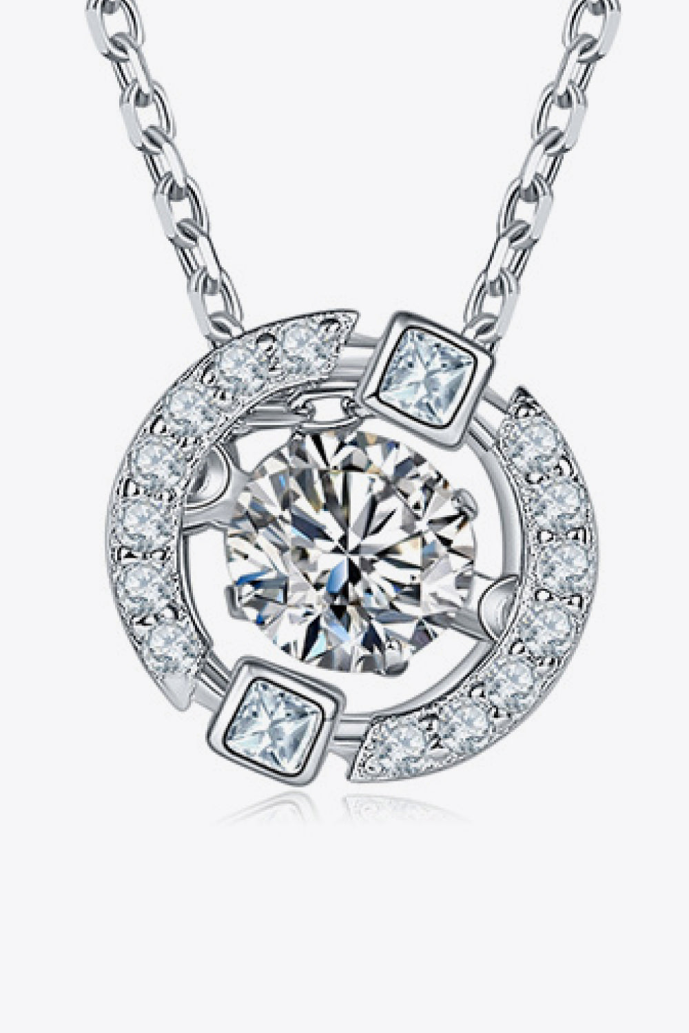 Sparkala™ Pendant Chain-Link Necklace (Platinum-Plated Fine Silver)