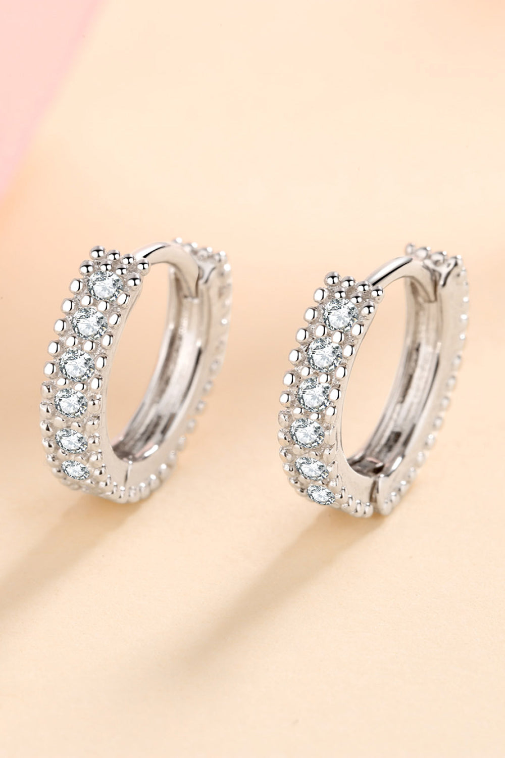 Pure Sterling Silver Inlaid Sparkala™ Huggie Earrings