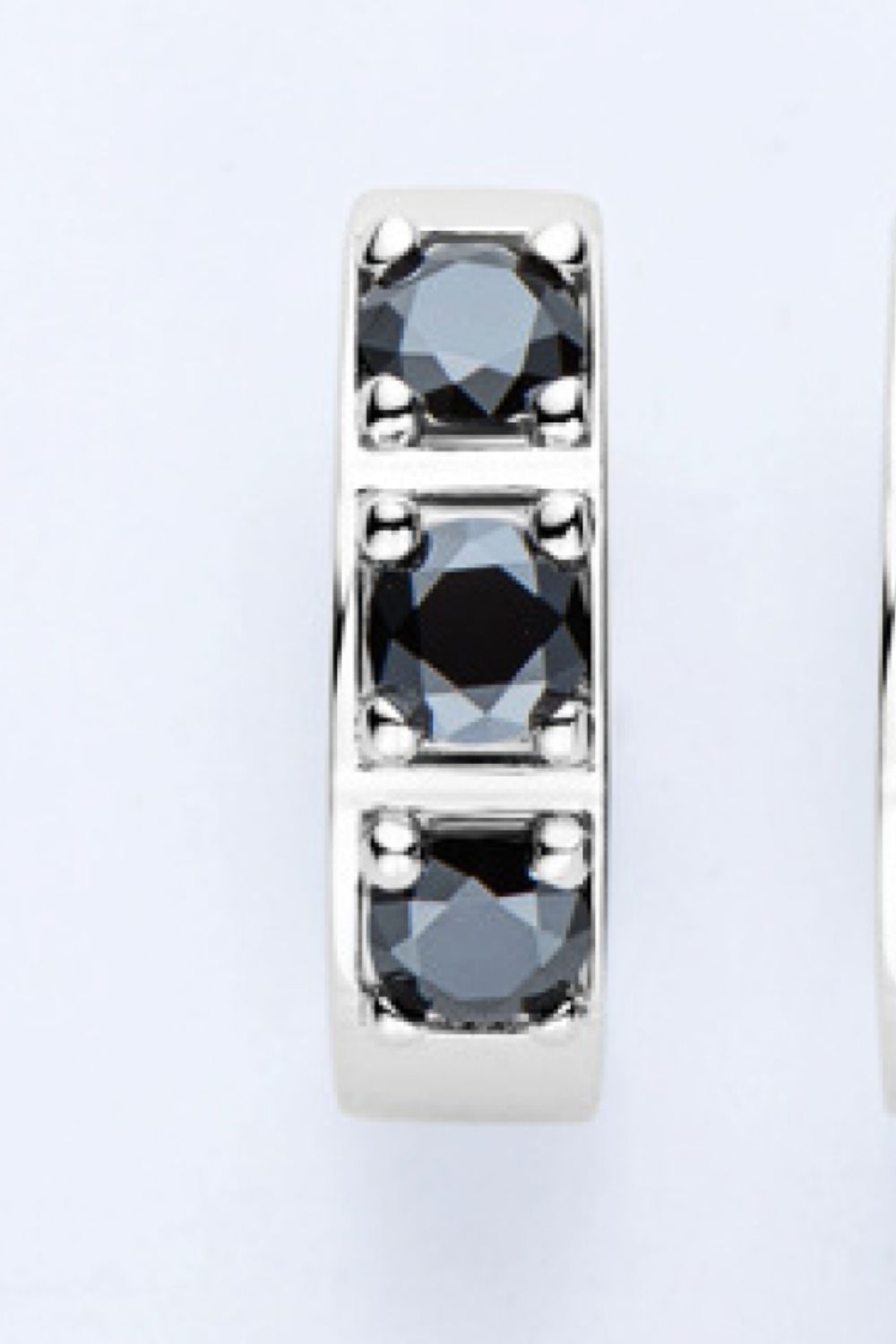 Inlaid Sparkala™ Huggie Earrings (Platinum-Plated Fine Silver)