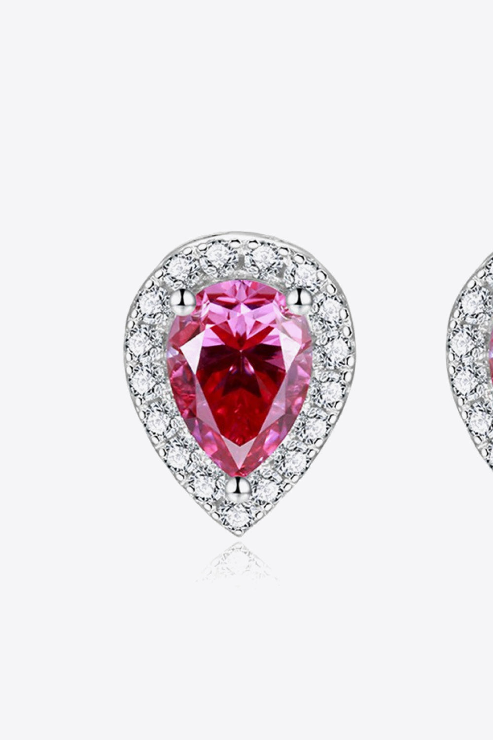 2 Carat Sparkala™ Teardrop Stud Earrings in Rose (Platinum-Plated Fine Silver)