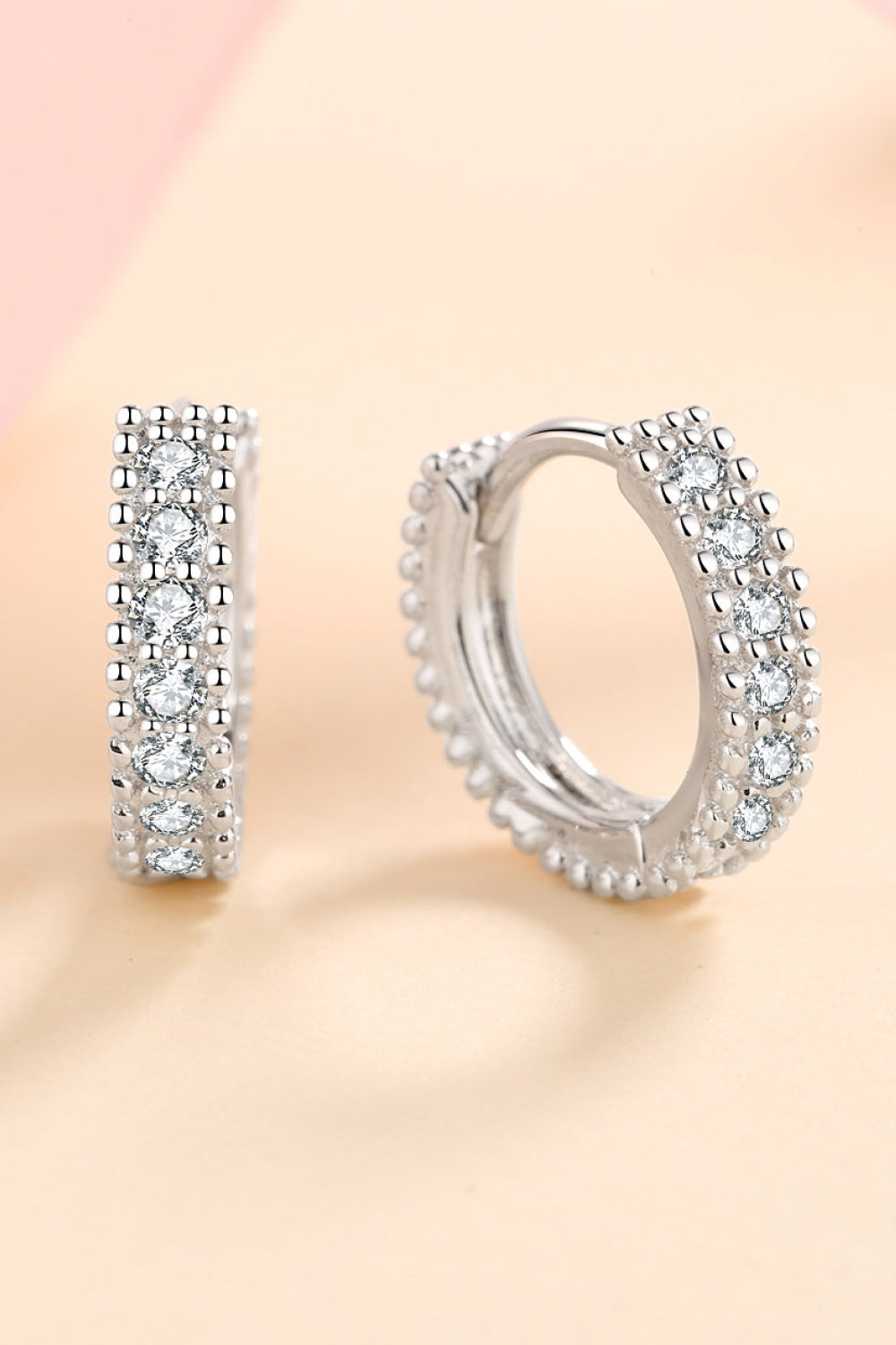 Pure Sterling Silver Inlaid Sparkala™ Huggie Earrings