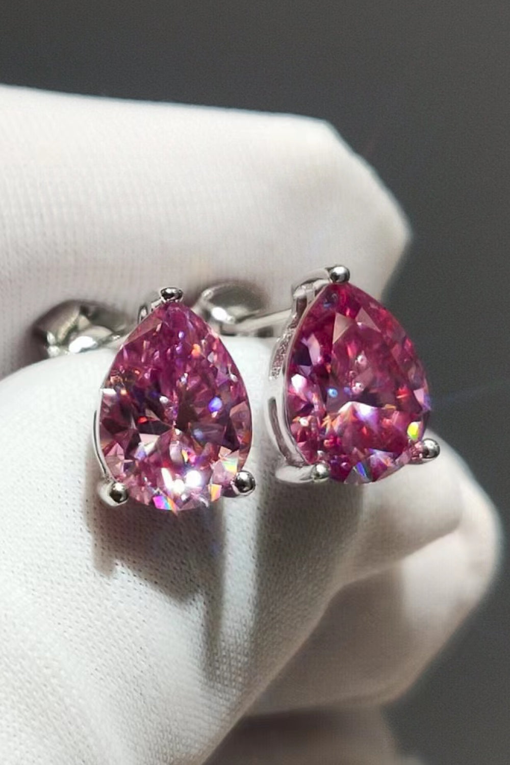 2 Carat Teardrop Sparkala™ Platinum-Plated Stud Earrings
