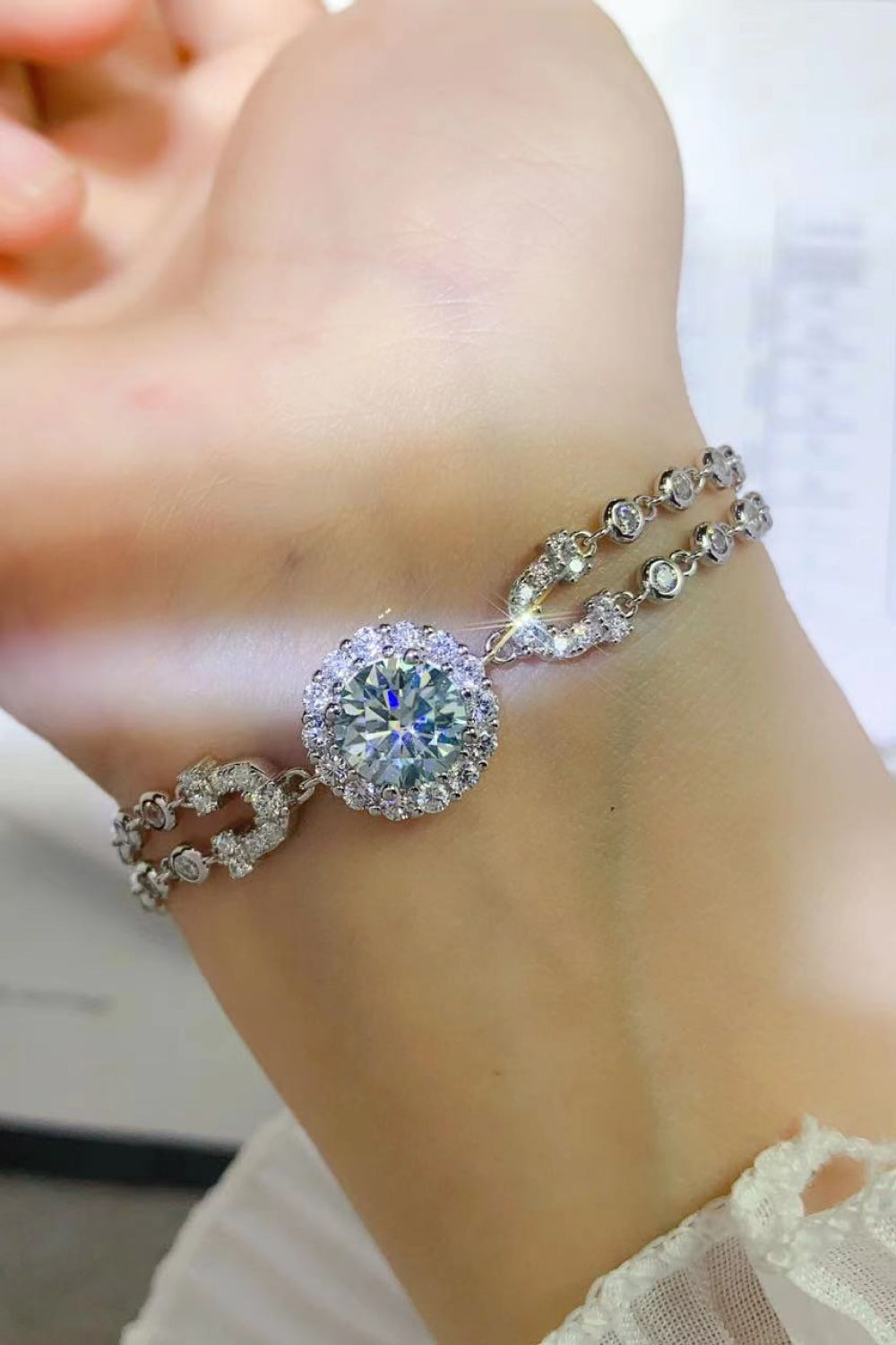 2 Carat Sparkala™ Double-Layered Bracelet (Platinum-Plated Fine Silver)