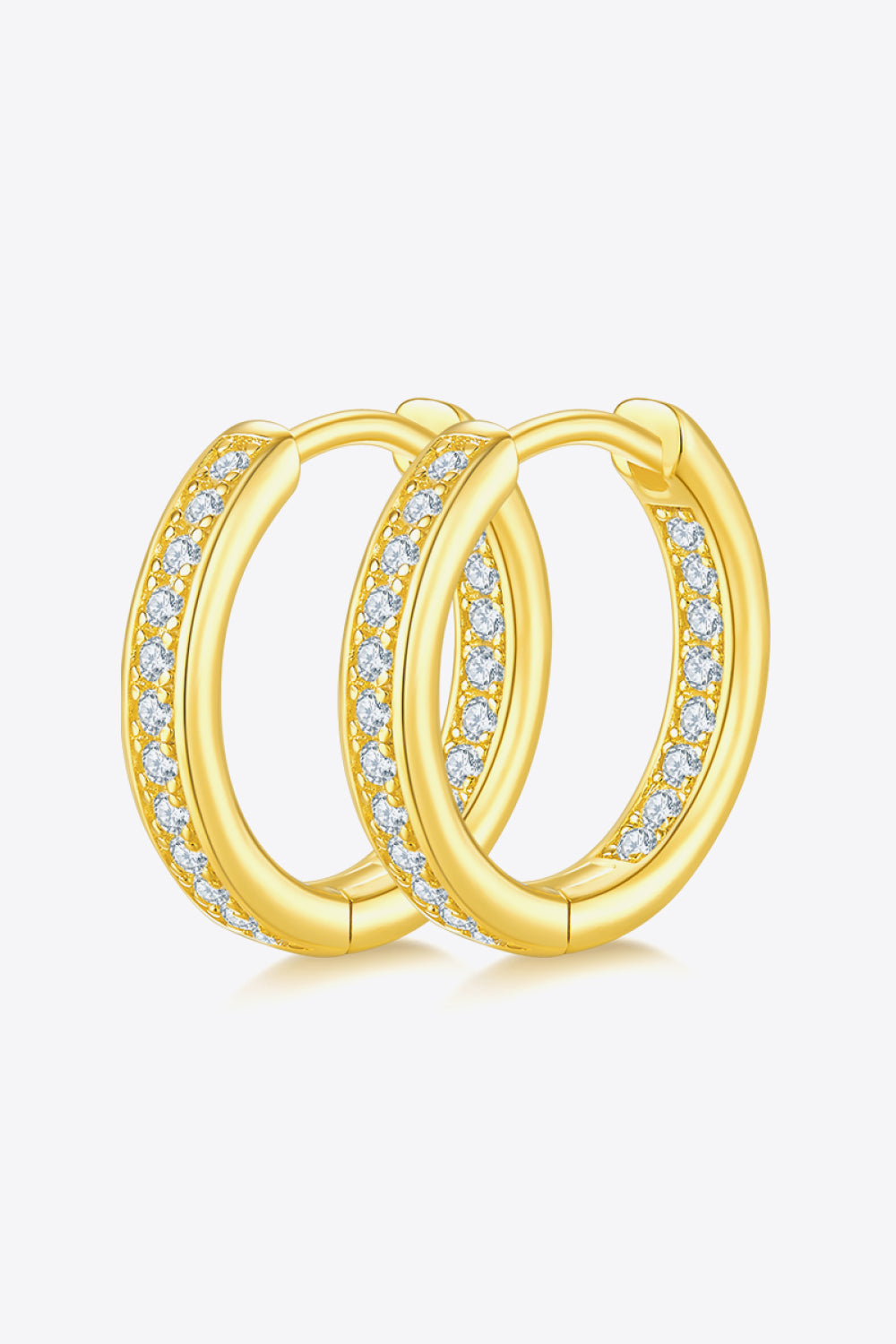 Sparkala™ Platinum-Plated 925 Sterling Silver Huggie Earrings
