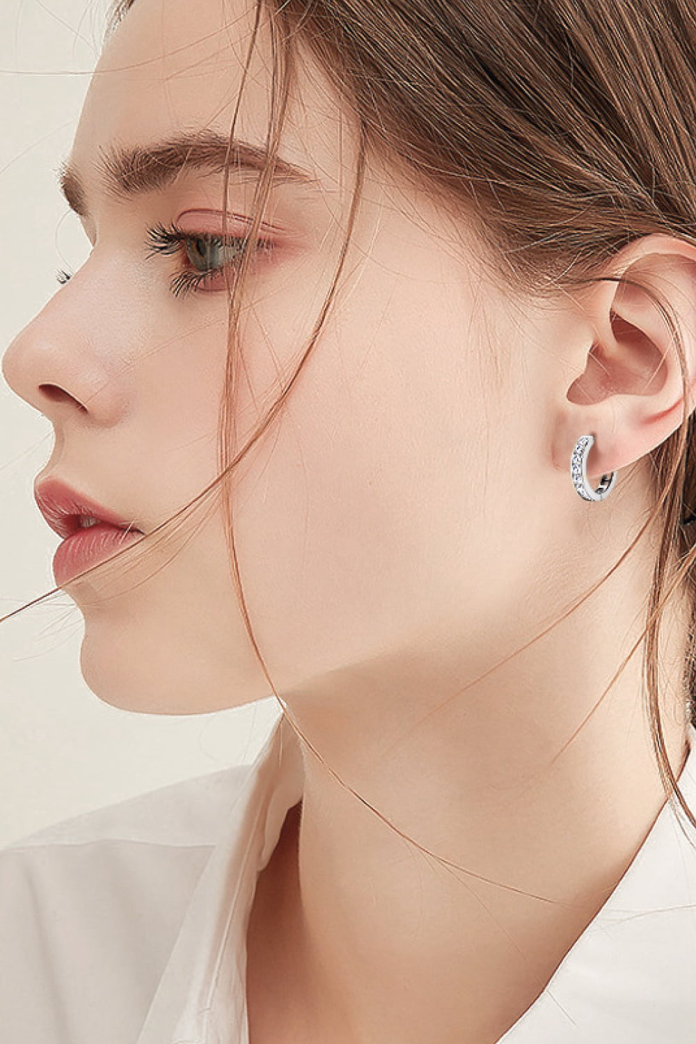 Sparkala™ Platinum-Plated 925 Sterling Silver Huggie Earrings