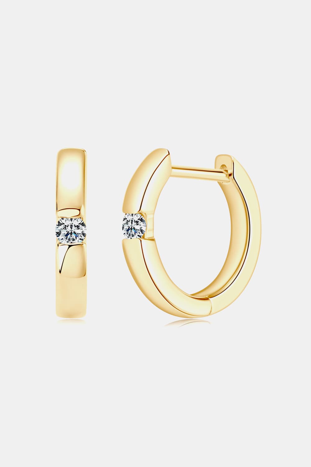 Sparkala™ Platinum-Plated 925 Sterling Silver Huggie Earrings