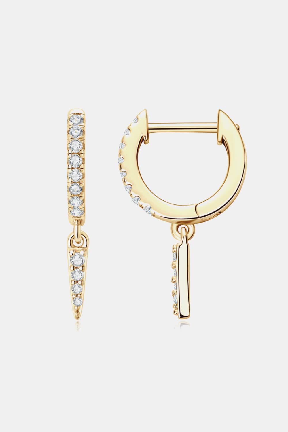 Sparkala™ Platinum-Plated 925 Sterling Silver Huggie Drop Earrings