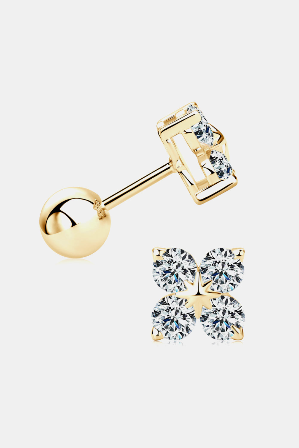 Sparkala™ Platinum-Plated 925 Sterling Silver Four-Leaf Clover Shape Earrings