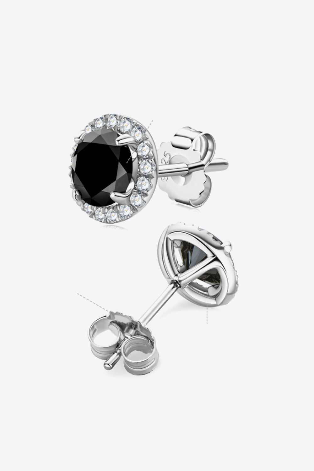 Two-Tone 4-Prong Sparkala™ Stud Earrings (Platinum-Plated Fine Silver)
