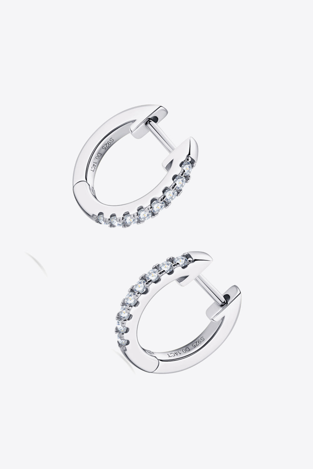 Sparkala™ Platinum-Plated 925 Sterling Silver Huggie Earrings