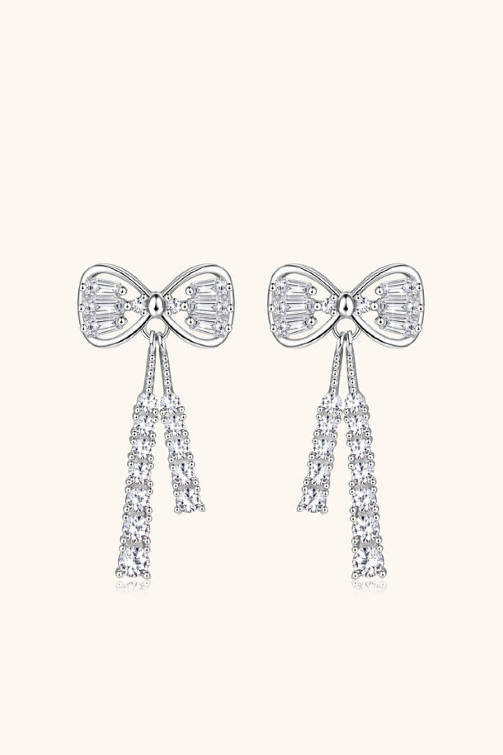 1.12 Carat Sparkala™ Platinum-Plated 925 Sterling Silver Bow Earrings