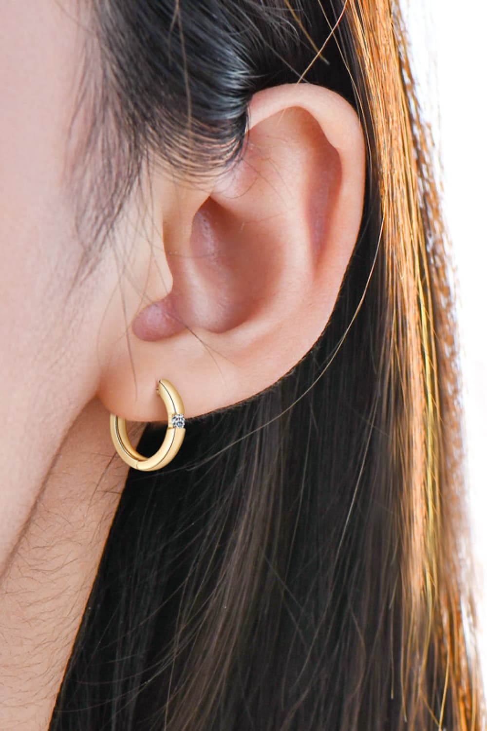 Sparkala™ Platinum-Plated 925 Sterling Silver Huggie Earrings