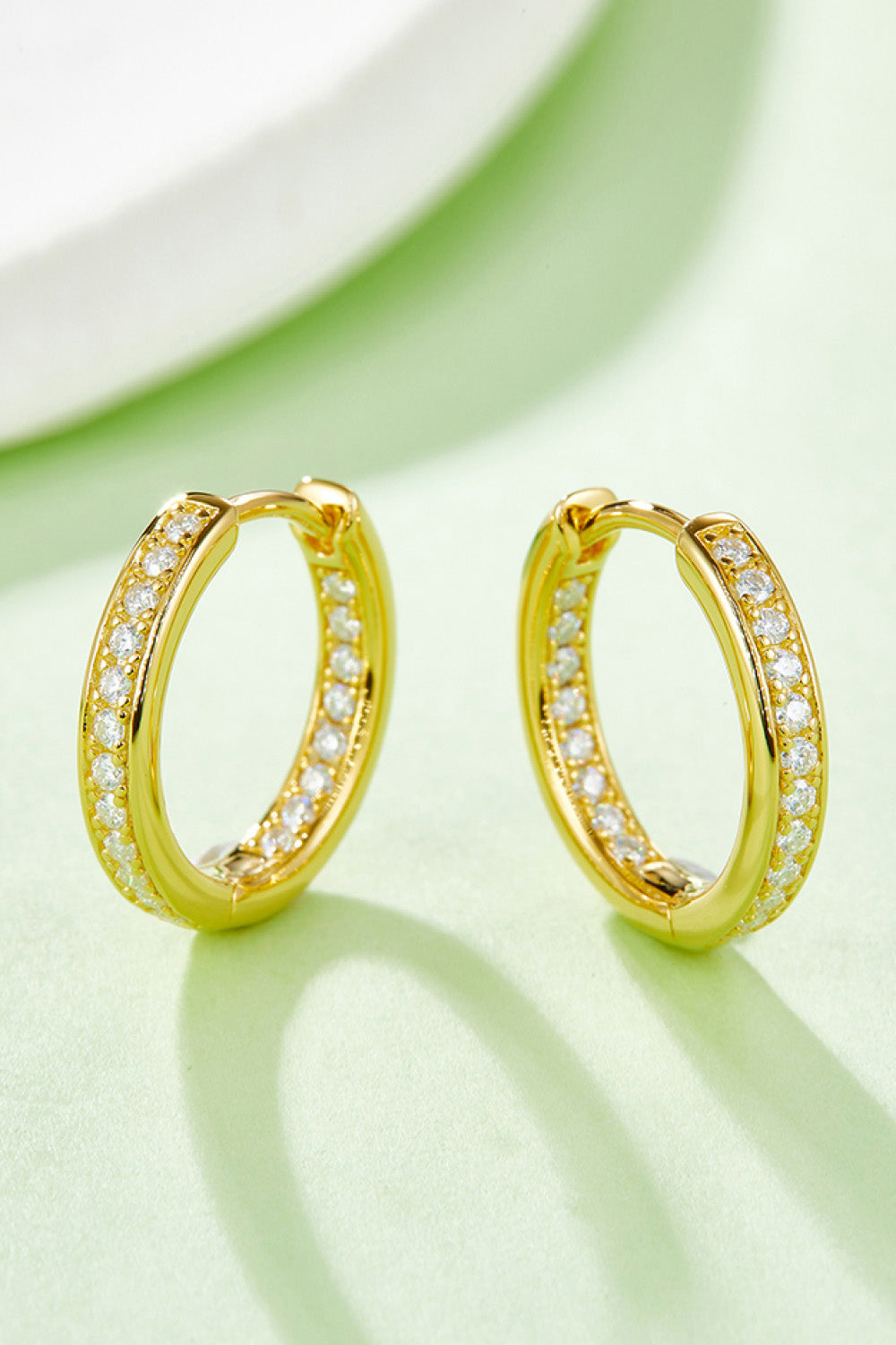 Sparkala™ Platinum-Plated 925 Sterling Silver Huggie Earrings