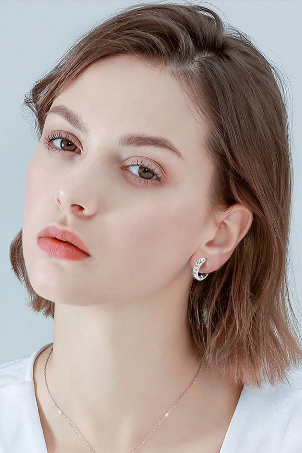 Sparkala™ Platinum-Plated 925 Sterling Silver Huggie Earrings