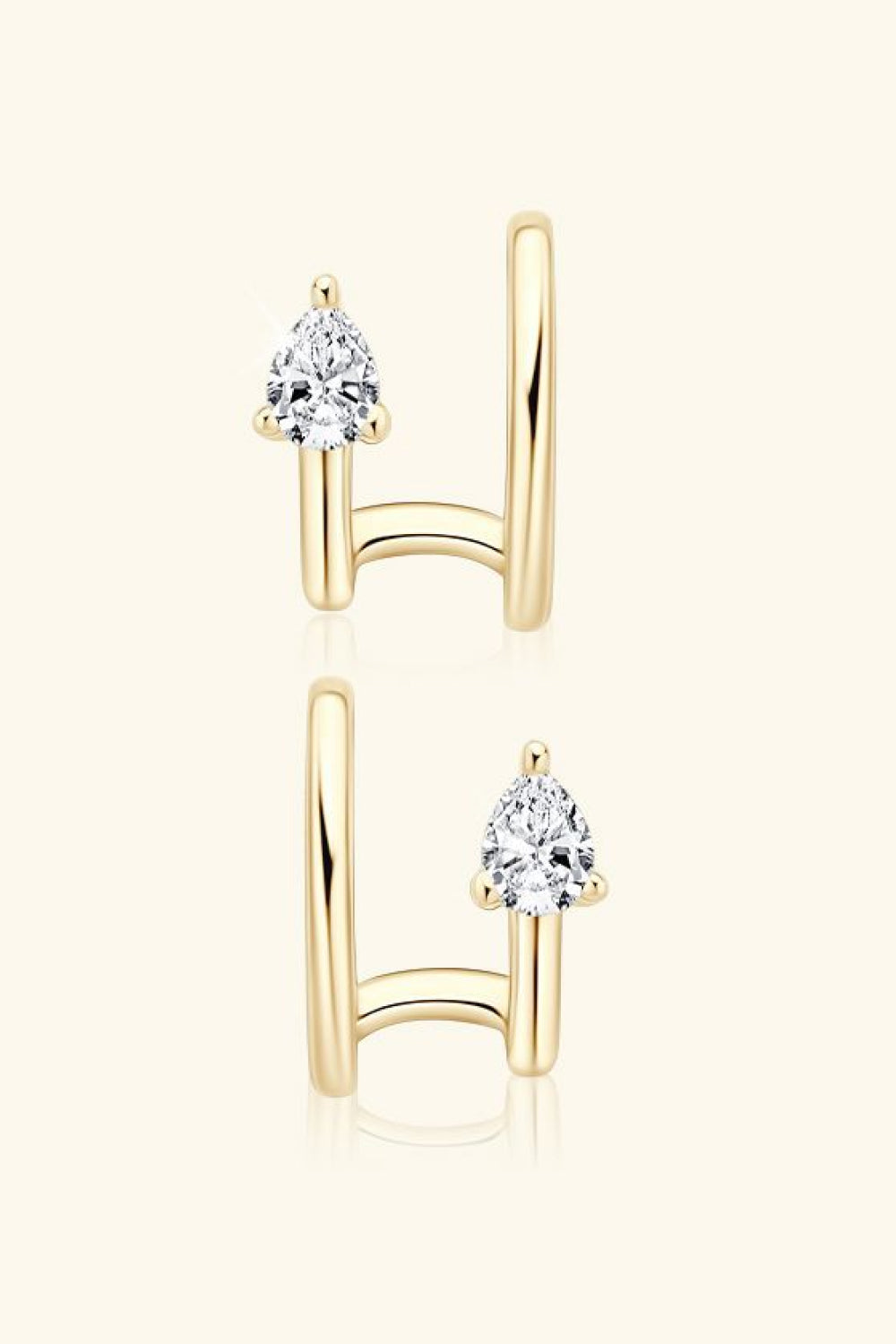 Sparkala™ Platinum-Plated 925 Sterling Silver Cuff Earrings