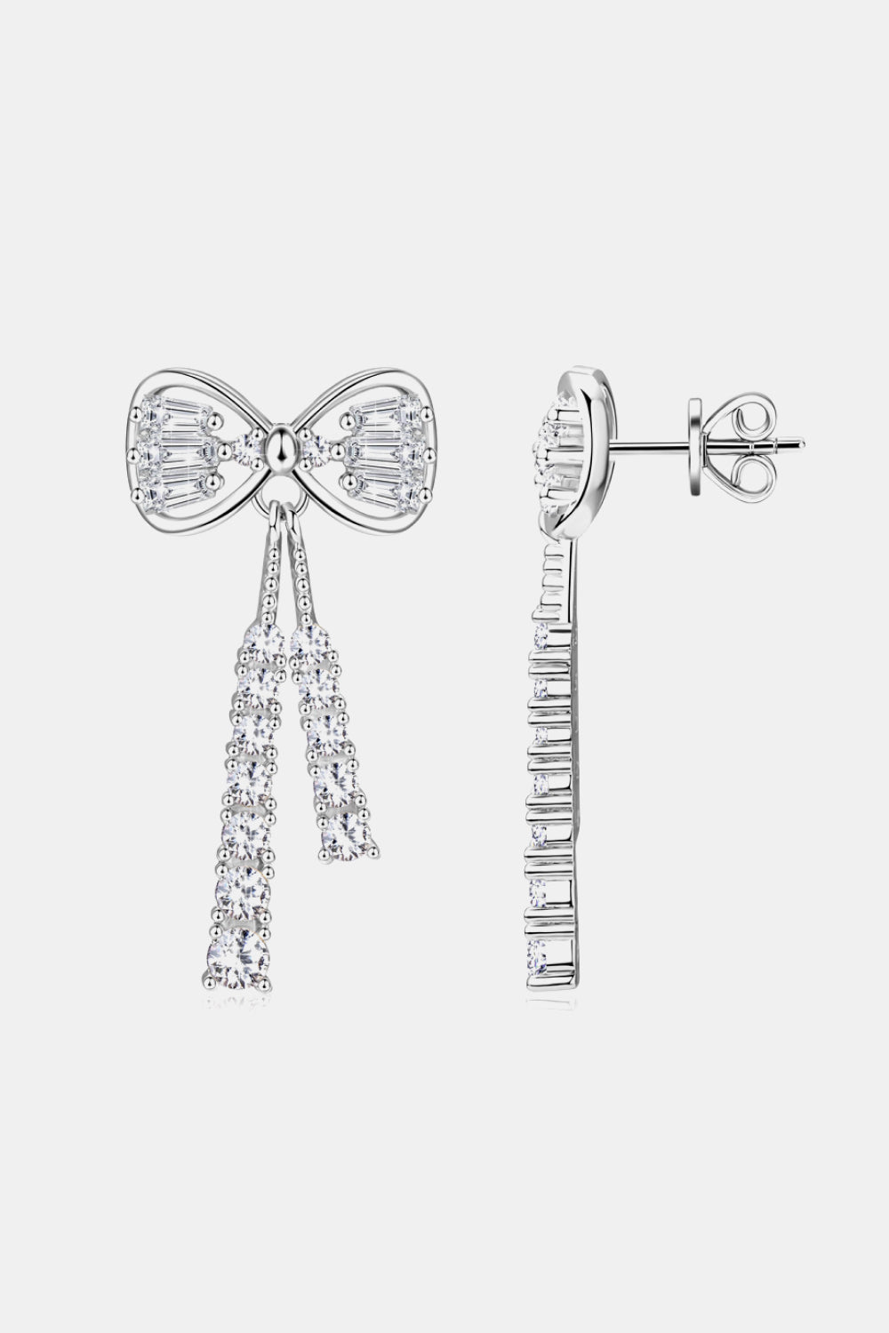 1.12 Carat Sparkala™ Platinum-Plated 925 Sterling Silver Bow Earrings