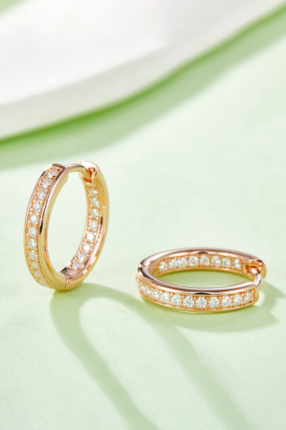 Sparkala™ Platinum-Plated 925 Sterling Silver Huggie Earrings