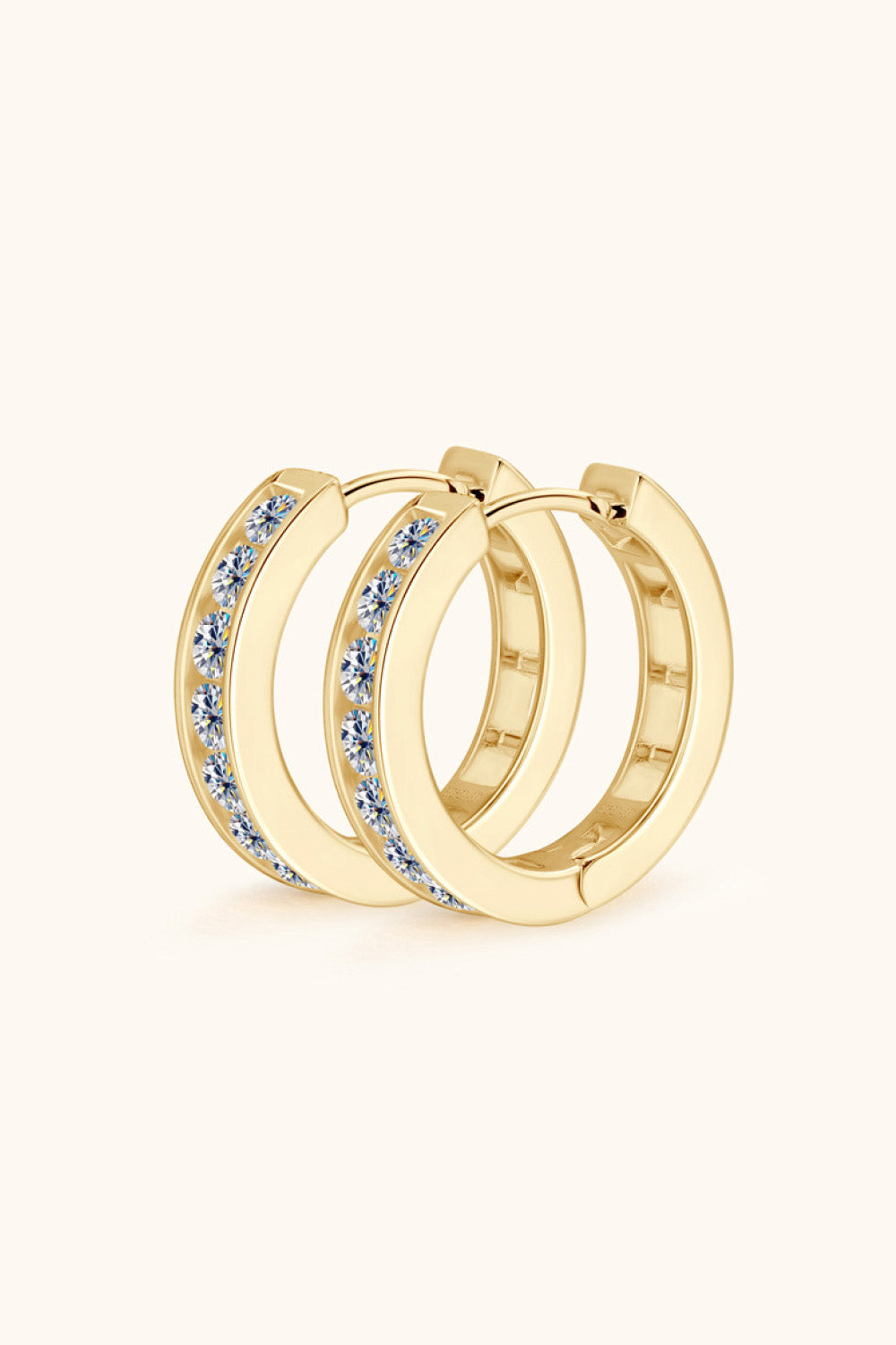 Sparkala™ Platinum-Plated 925 Sterling Silver Huggie Earrings