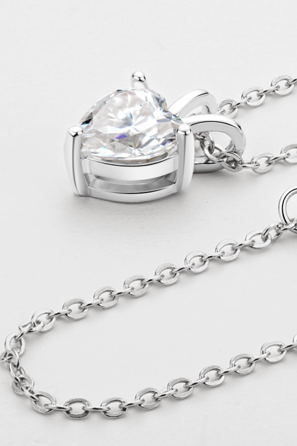 1 Carat Sparkala™ Heart-Shaped Pendant Necklace (Platinum-Plated Fine Silver)