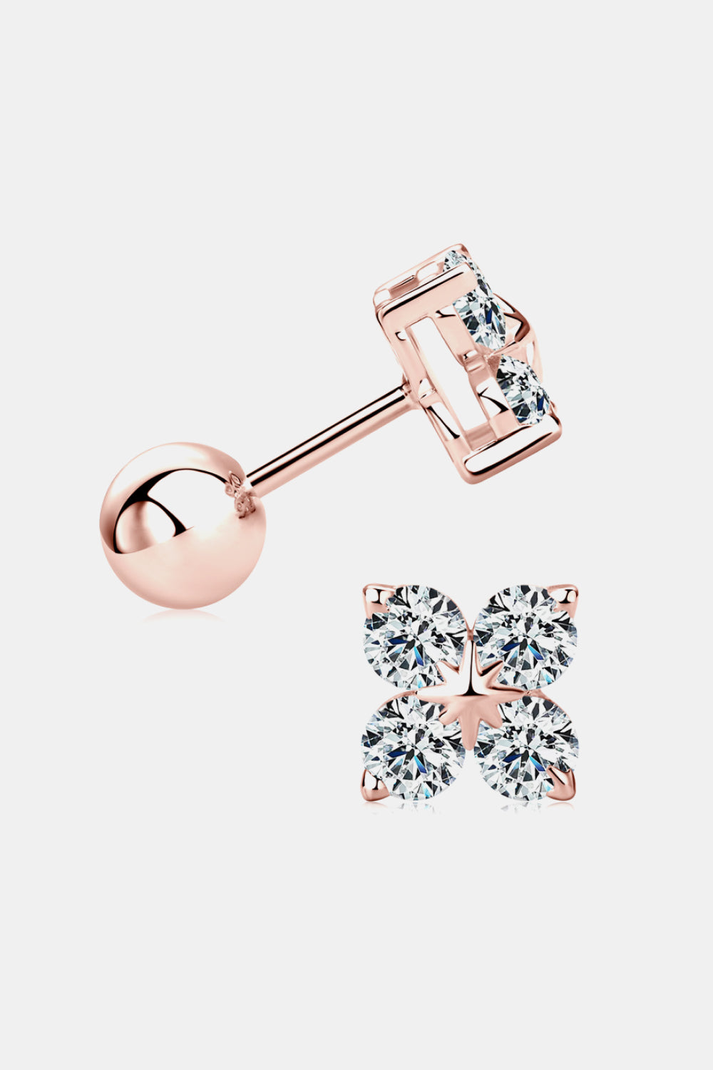 Sparkala™ Platinum-Plated 925 Sterling Silver Four-Leaf Clover Shape Earrings