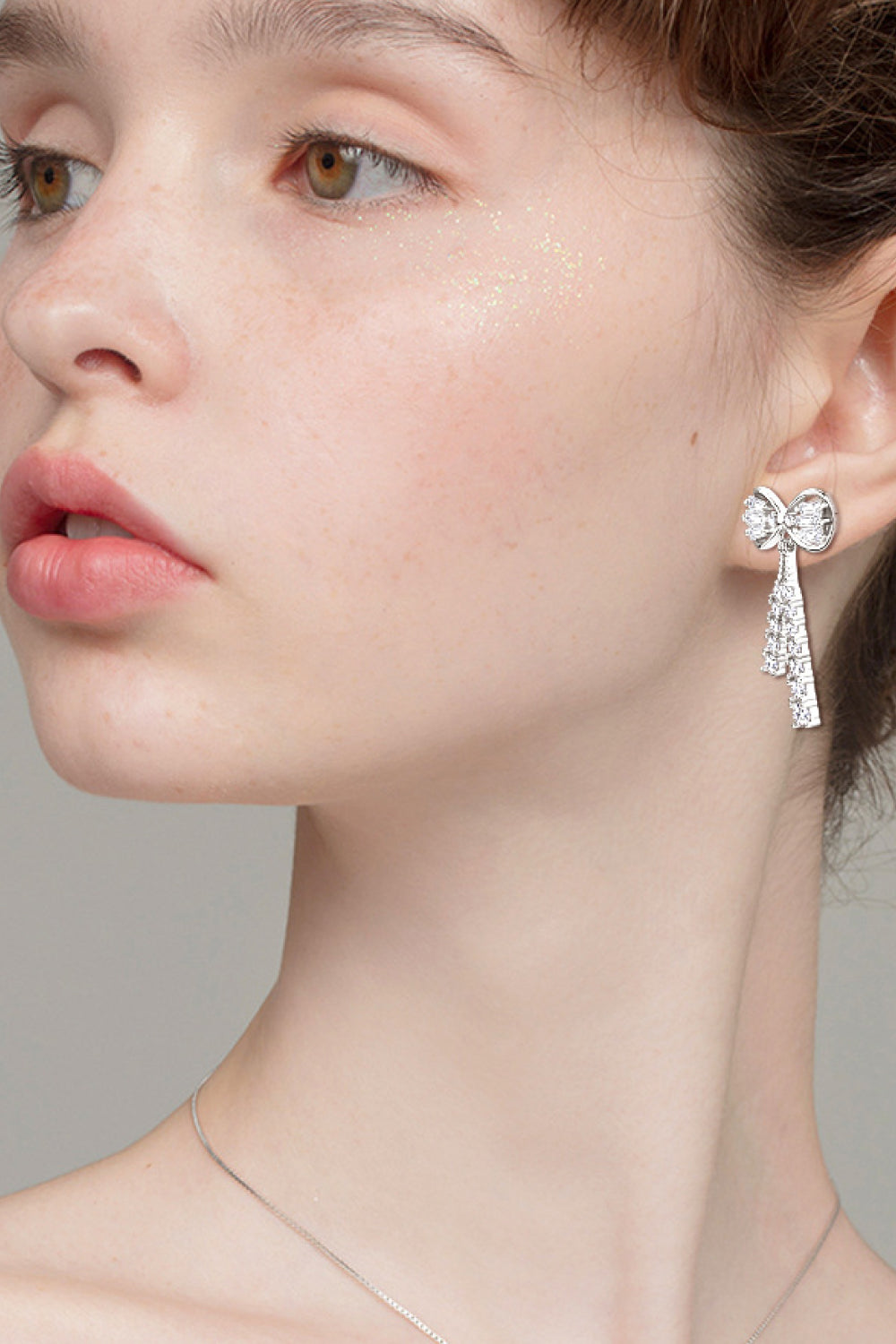 1.12 Carat Sparkala™ Platinum-Plated 925 Sterling Silver Bow Earrings
