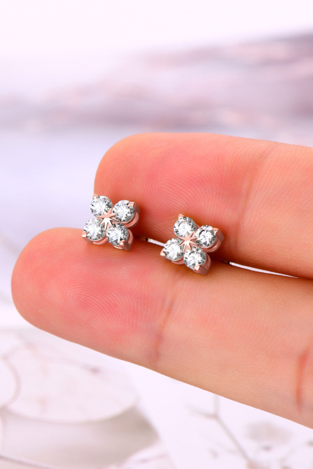 Sparkala™ Platinum-Plated 925 Sterling Silver Four-Leaf Clover Shape Earrings