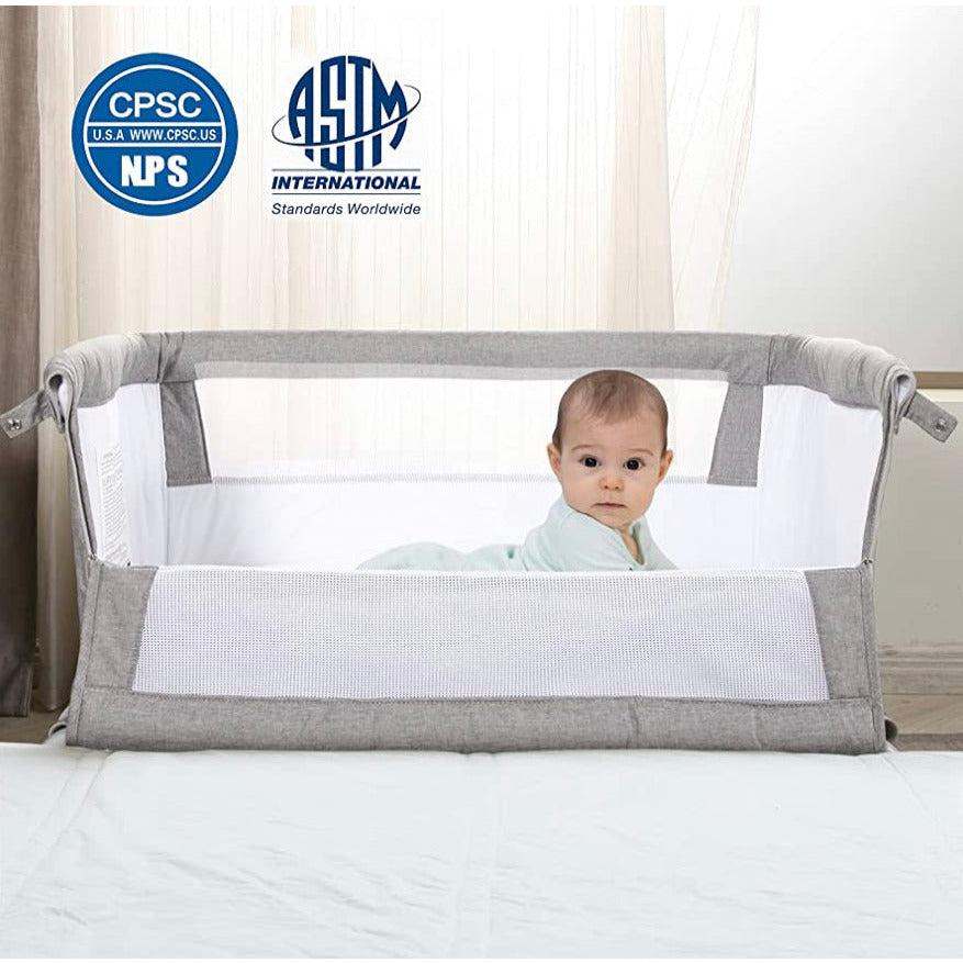 SYCYH Baby Bassinet, Bedside Sleeper for Baby with Comfy Mattress, Adjustable Bedside Crib with 9 Height Positions, Easy to Assemble Bassinets for Baby