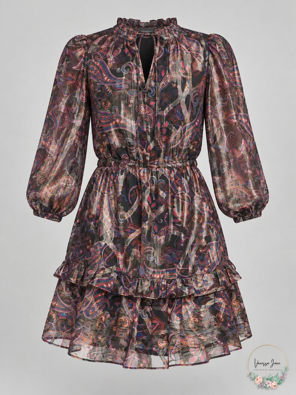 Vince Camuto Womens Paisley-Print Fit and Flare Dress , Size 16