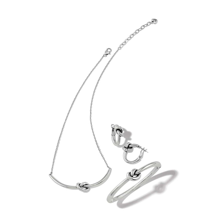 Silver Interlok Single Knot Hinged Bangle