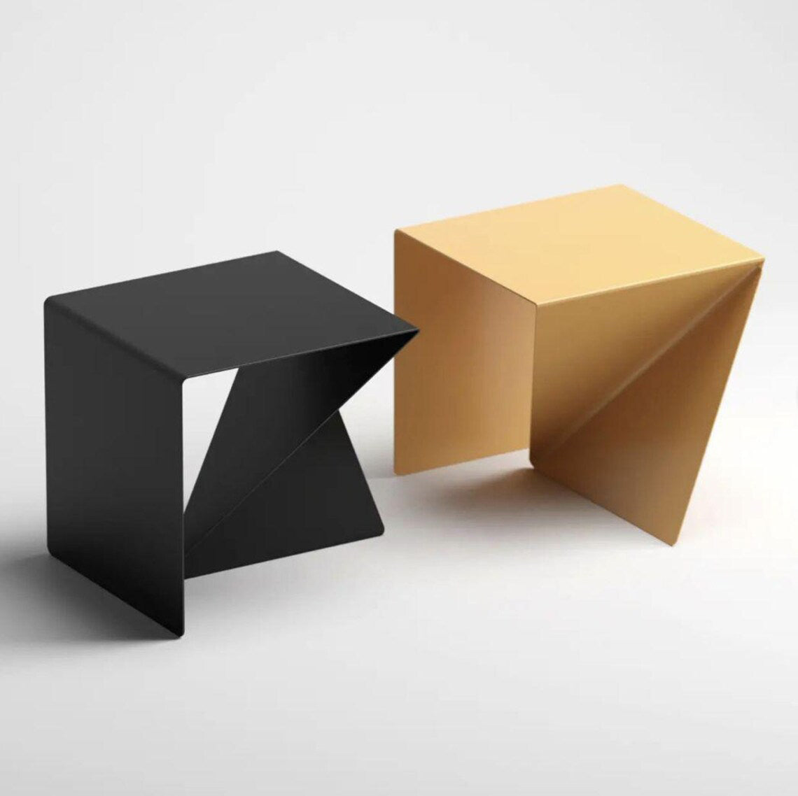 Japanese Style Asymmetrical Metal Coffee Table