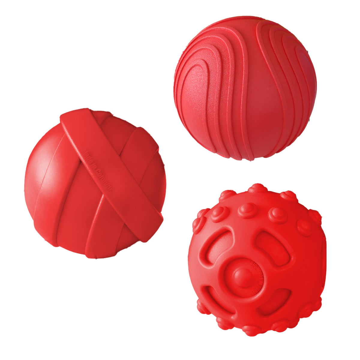 Jeffers Balls Natural Rubber Dog Chew Toys, 3 pc, Medium