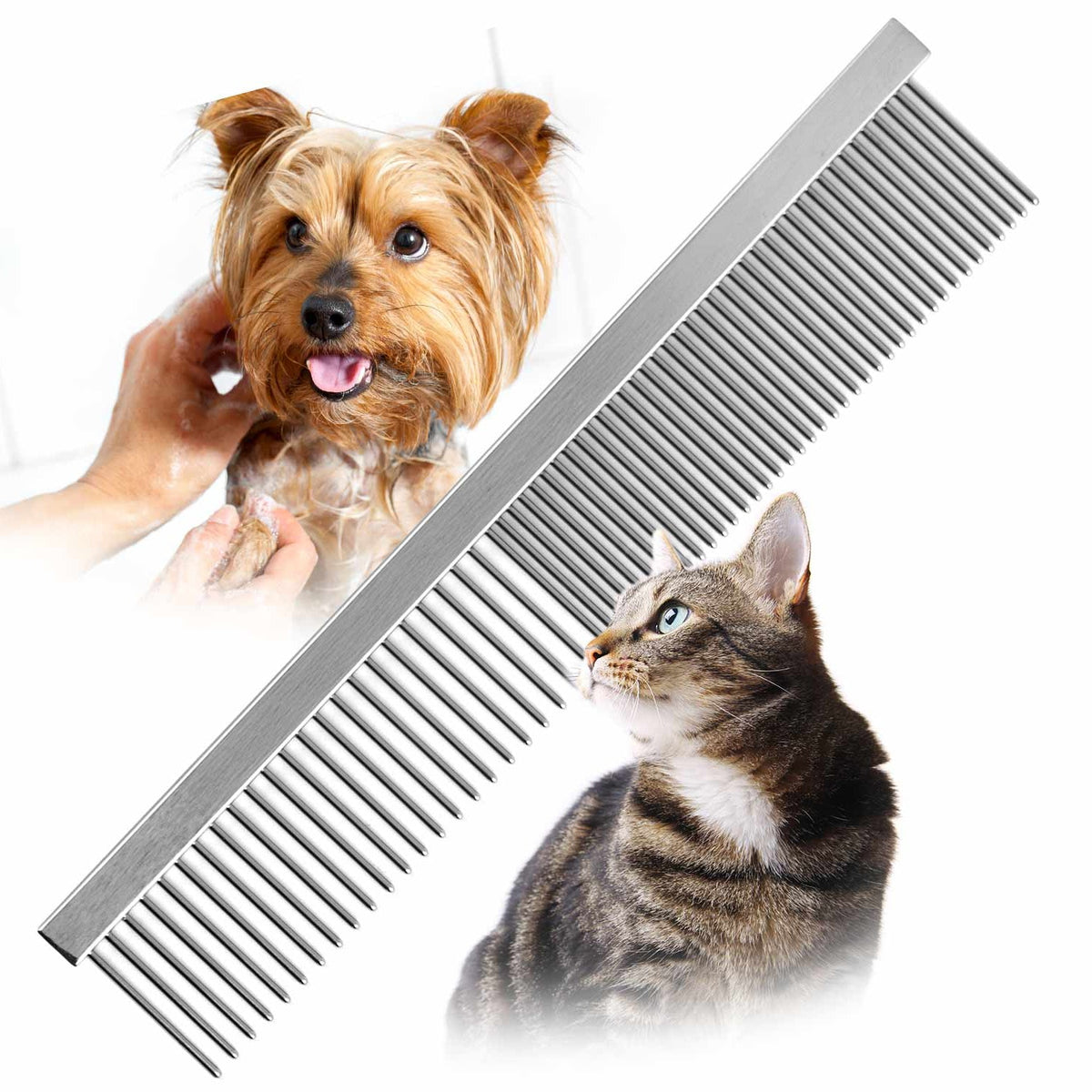 Jeffers Flat Back Pet Grooming Combs