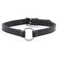 Jeffers Padded Black Leather Dog Collars with O-Ring and Nickel Hardware