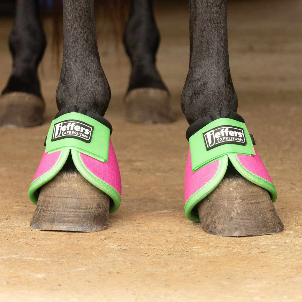 Jeffers Expression Neon No-Turn Bell Boots for Horses