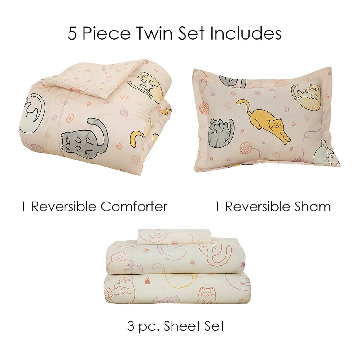 Kidz Mix Sleepy Cats Bed in a Bag