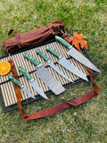 Custom Handmade Damascus Kitchen Knife Set – 6-Piece with G10 Handles