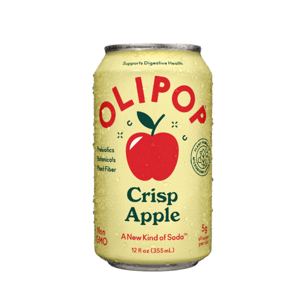 OLIPOP Prebiotic Soda, Crisp Apple